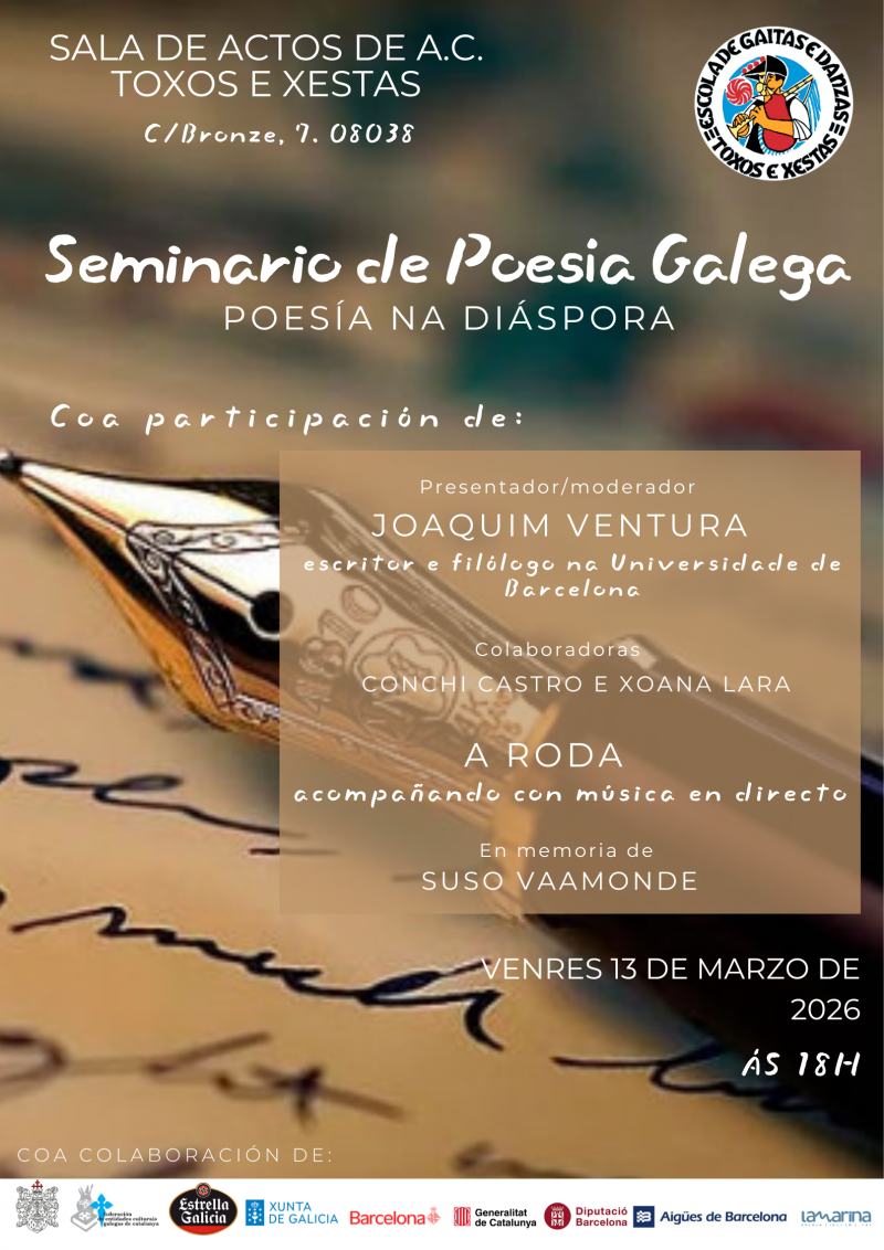 Seminario de poesía galega de Toxos e Xestas de Barcelona.