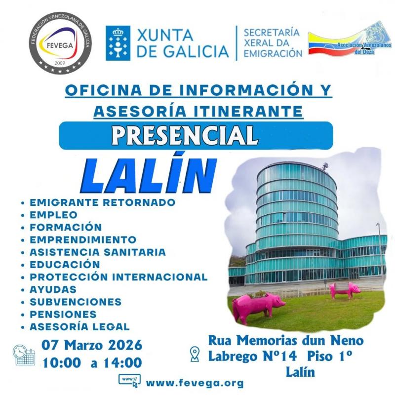 Oficina de Información y Asesoría Itinerante de la Federación Venezolana de Galicia (FEVEGA) en Lalín.