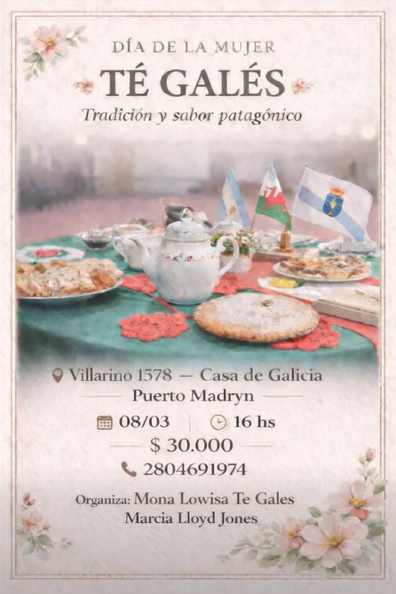 "Te Galés", por el Día de la Mujer, en la Casa de Galicia de Puerto Madryn.