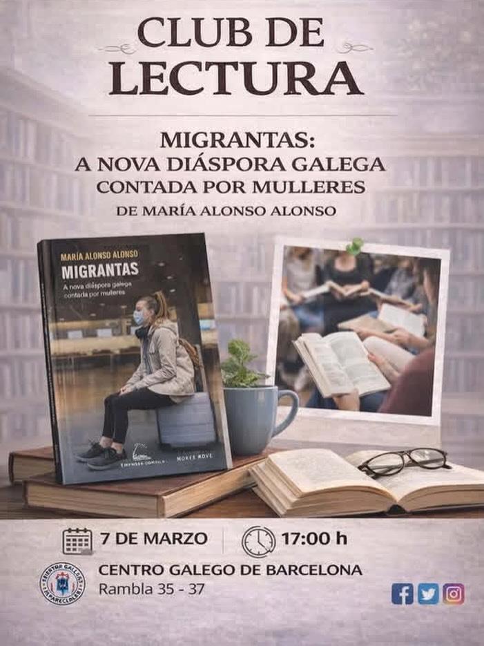 Club de lectura polo 8M no Centro Galego de Barcelona.