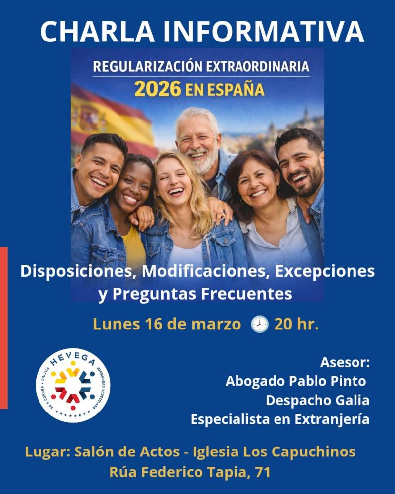 Charla informativa da Irmandade Venezolana de Galicia (HEVEGA) en A Coruña.