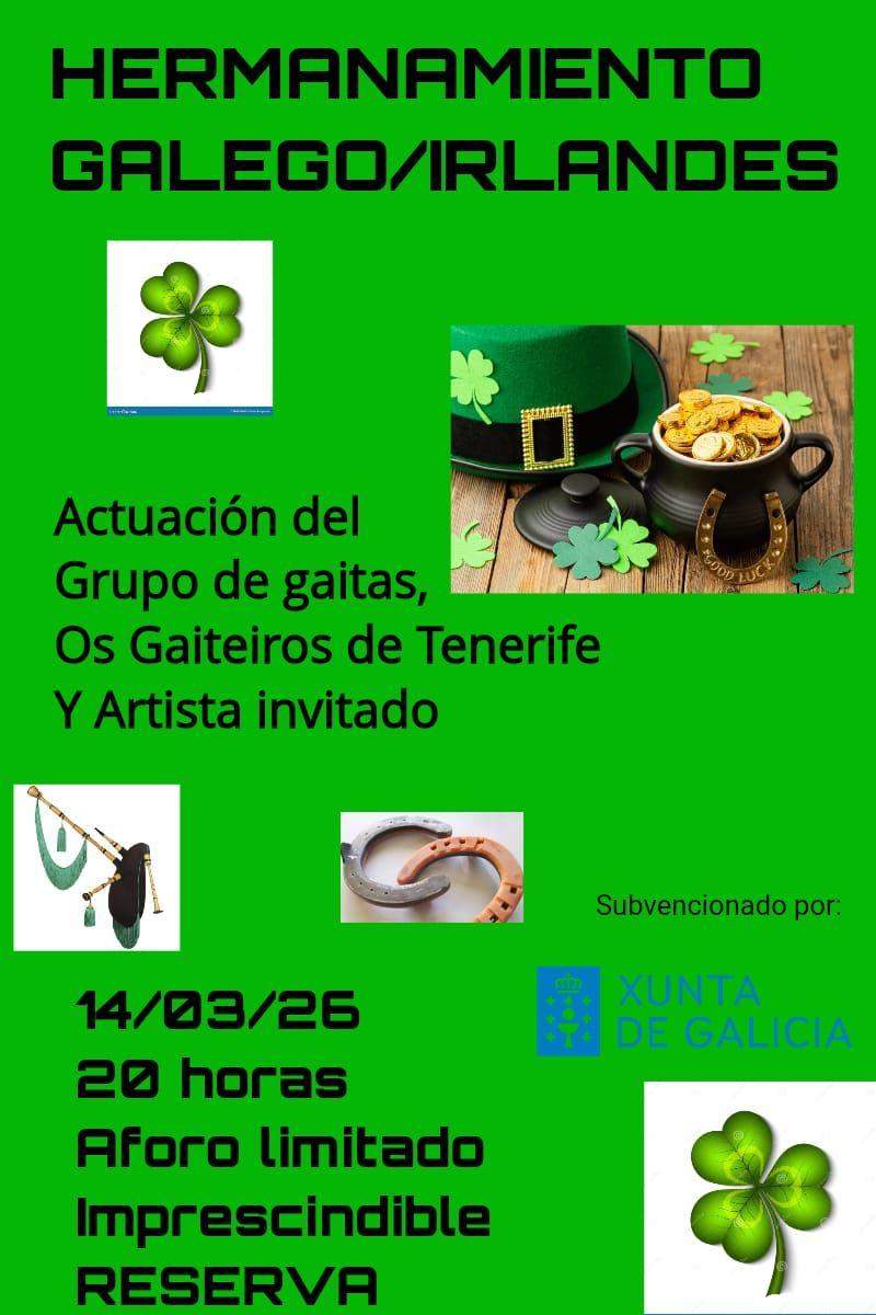 Irmandade galego-irlandesa no Centro Galego de Santa Cruz de Tenerife.
