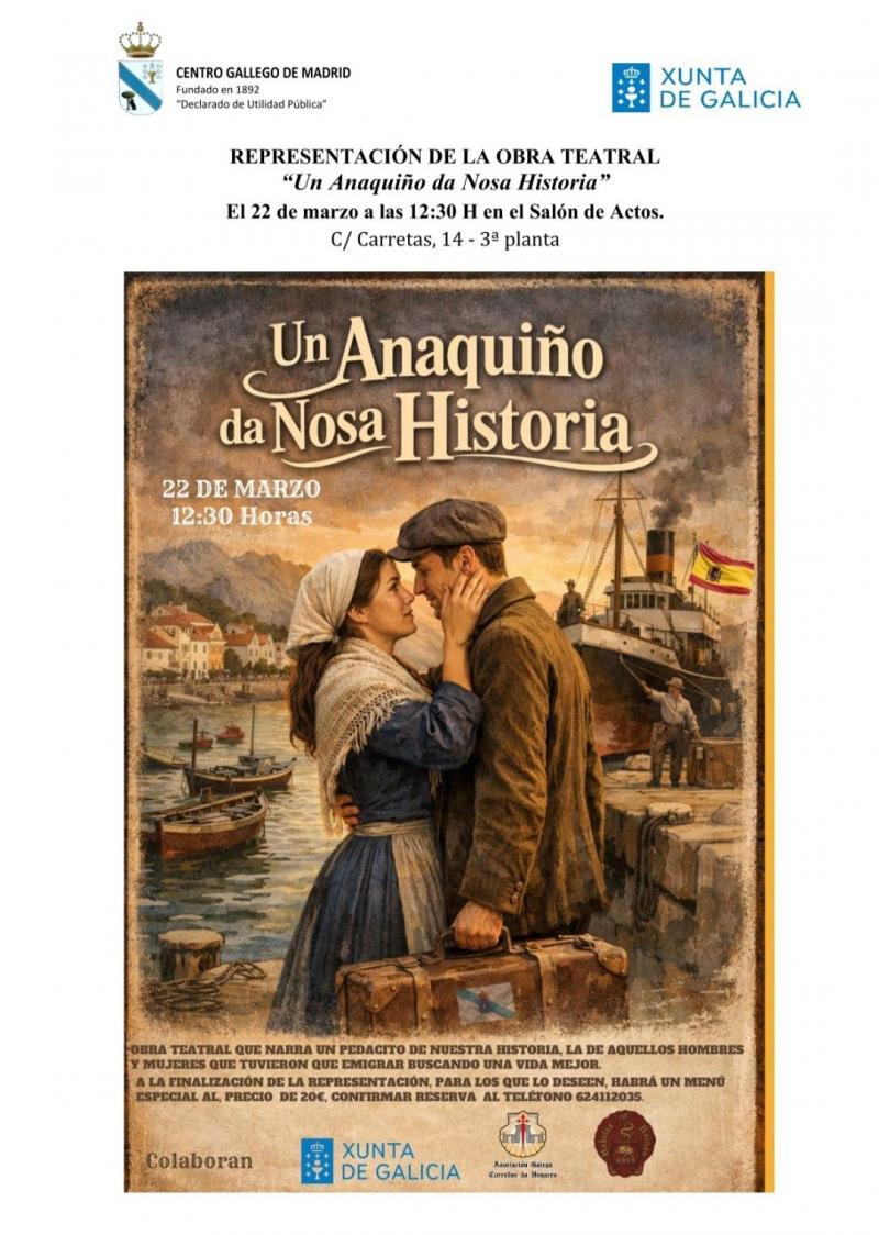 Representación da obra teatral "Un anaquiño da nosa historia" no Centro Galego de Madrid. Representación da obra teatral "Un anaquiño da nosa historia" no Centro Galego de Madrid.