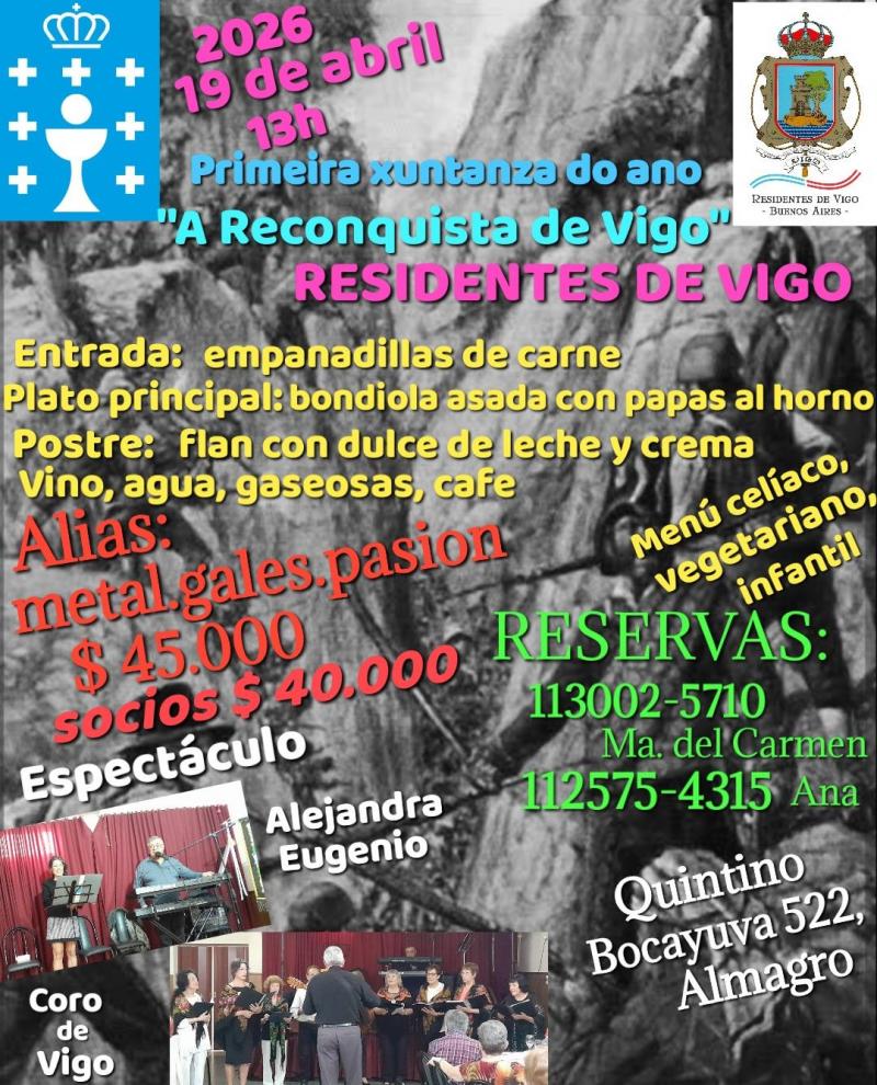 Xuntanza anual pola "Reconquista de Vigo" da Asociación de Residentes de Vigo en Bos Aires.