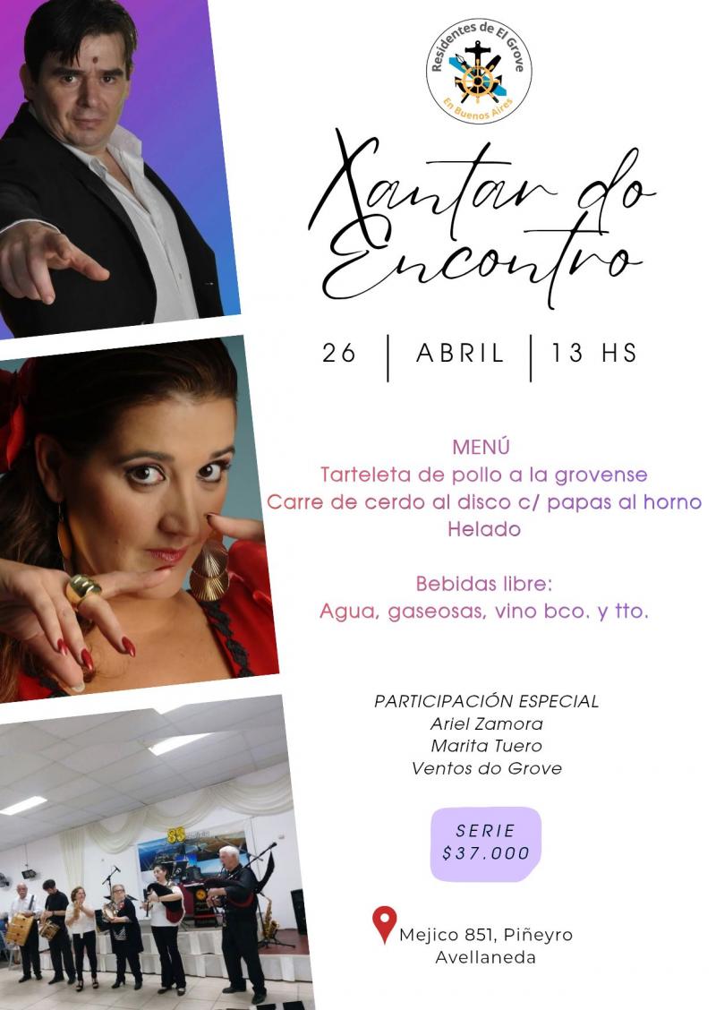 Xantar do Encontro na Asociación Residentes do Grove en Bos Aires. Xantar do Encontro na Asociación Residentes do Grove en Bos Aires.