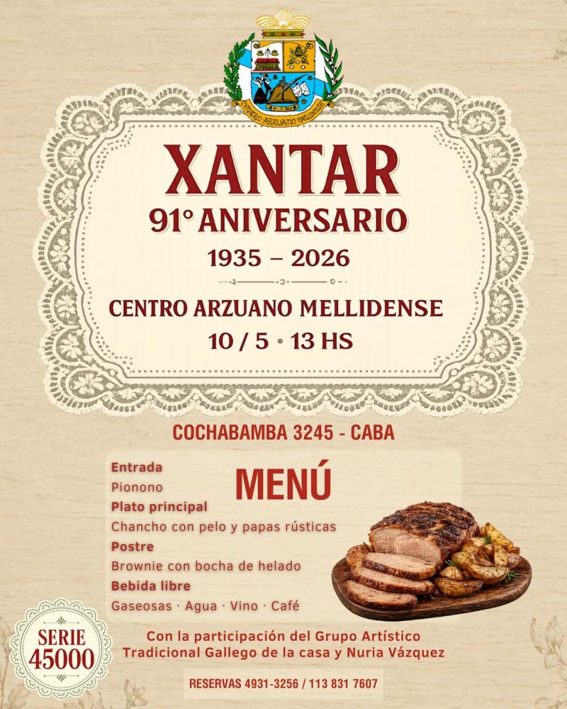 91 aniversario del Centro Arzuano Melidense de Buenos Aires.