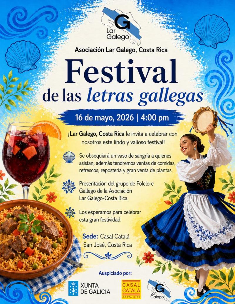 Festival das Letras Galegas 2026 na Asociación Lar Galego de Costa Rica.