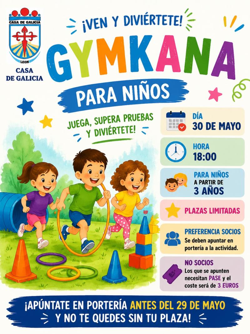 Gymkana infantil en la Casa de Galicia en León.