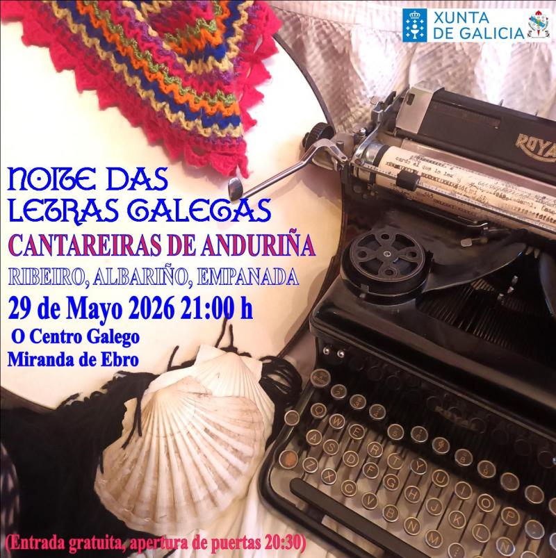 Noite das Letras Galegas no Centro Galego de Miranda de Ebro.