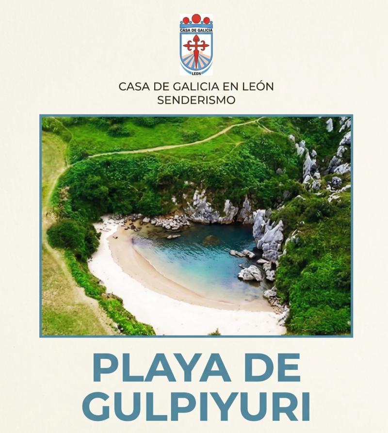 Ruta de sendeirismo pola Praia de Gulpiyuri, organizada pola Casa de Galicia en León.