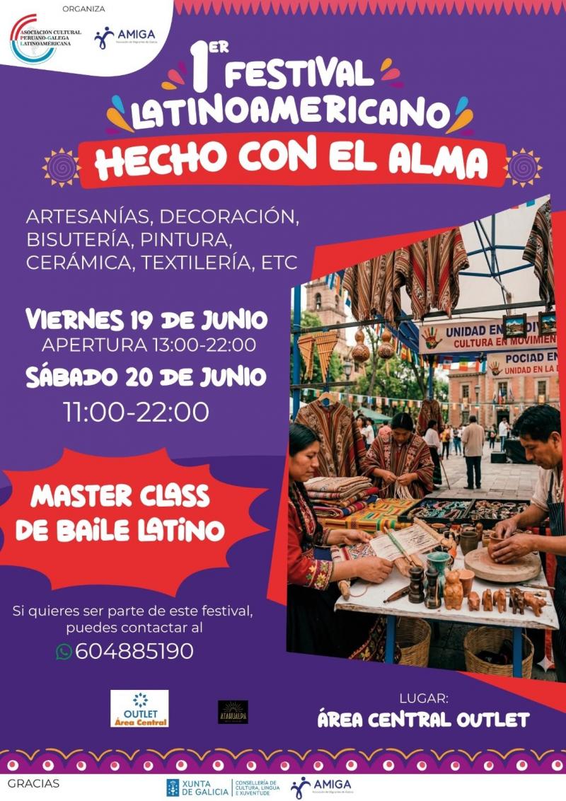 Primeiro Festival Latinoamericano "Hecho con el Alma" en Santiago de Compostela.