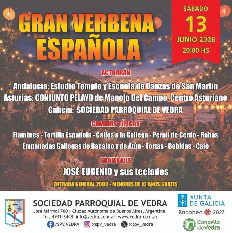 Verbena española na Sociedade Parroquial de Vedra en Bos Aires.