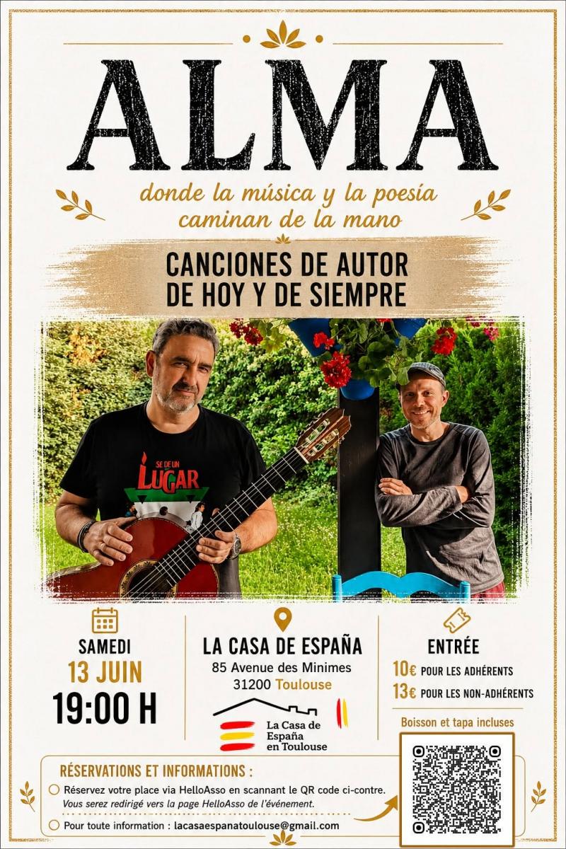 Concerto Alma na Casa de España en Toulouse.