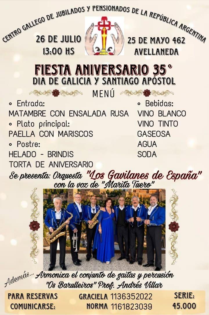 35 aniversario do Centro Galego de Xubilados e Pensionistas da República Arxentina.