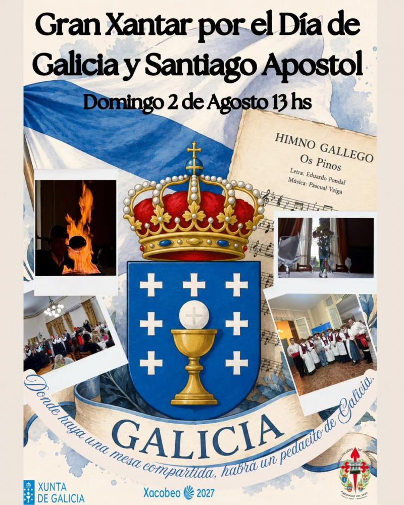 Gran xantar polo Día de Galicia e Santiago Apóstolo no Centro Galego de Avellaneda, en Arxentina.