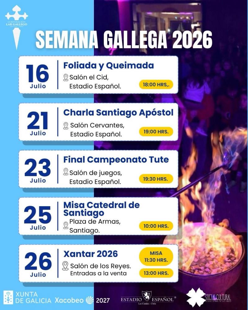 Semana Galega 2026 no Lar Galego de Chile.