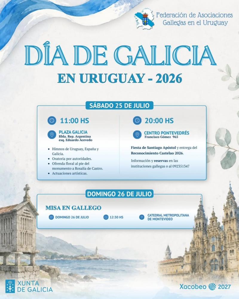 Fiesta de Santiago Apóstol de la Federación de Asociaciones Gallegas en el Uruguay. Fiesta de Santiago Apóstol de la Federación de Asociaciones Gallegas en el Uruguay.