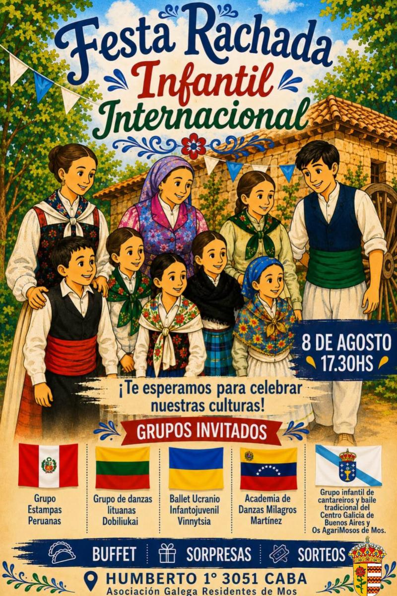 Festa Rachada Internacional Infantil na Asociación Galega Residentes de Mos.
