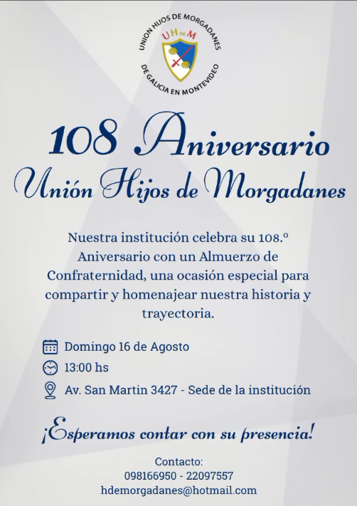 108 aniversario de la Unión Hijos de Morgadanes de Galicia en Montevideo.