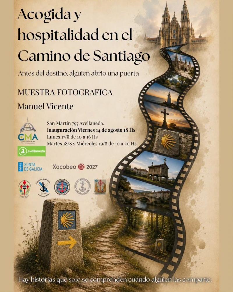 Inauguración da mostra fotográfica sobre o Camiño de Santiago, de Manuel Vicente, en Avellaneda.