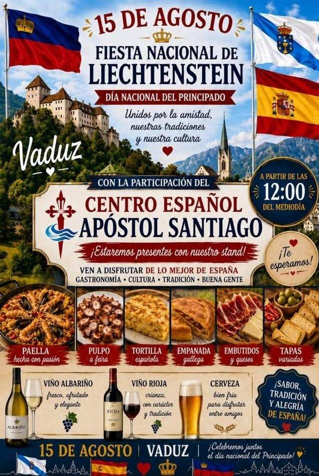 Festa Nacional de Liechtenstein coa participación do Centro Español Apóstol Santiago. Festa Nacional de Liechtenstein coa participación do Centro Español Apóstol Santiago.