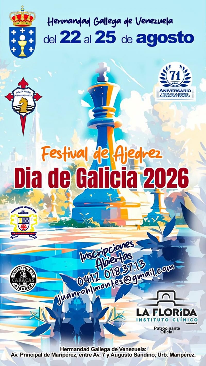 Festival de Xadrez na Irmandade Galega de Venezuela. Festival de Xadrez na Irmandade Galega de Venezuela.