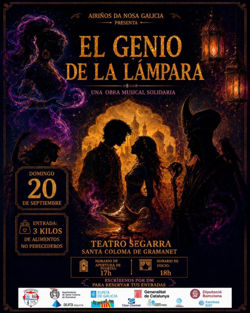 Obra musical solidaria "El genio de la lámpara" de Airiños da Nosa Galicia, en Santa Coloma de Gramanet.