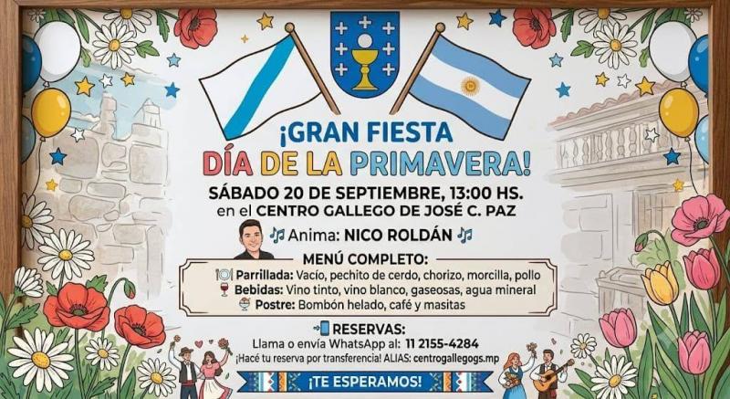 Gran fiesta de la primavera en el Centro Gallego de General Sarmiento.