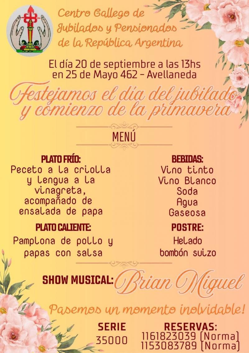 Día del jubilado y comienzo de la primavera en el Centro Gallego de Jubilados y Pensionistas de República Argentina.