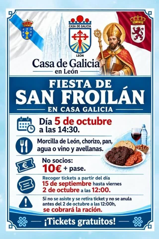 Fiesta de San Froilán en la Casa de Galicia en León.