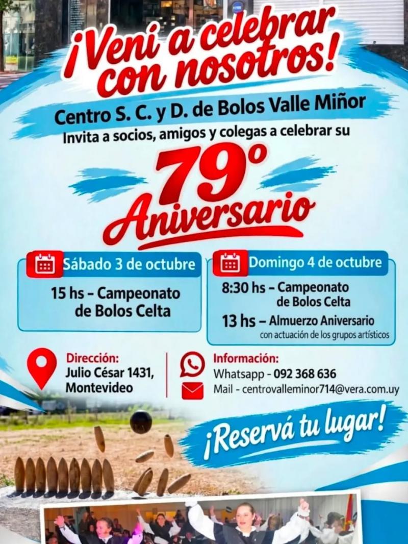 79 aniversario del Centro Gallego Val Miñor de Montevideo.