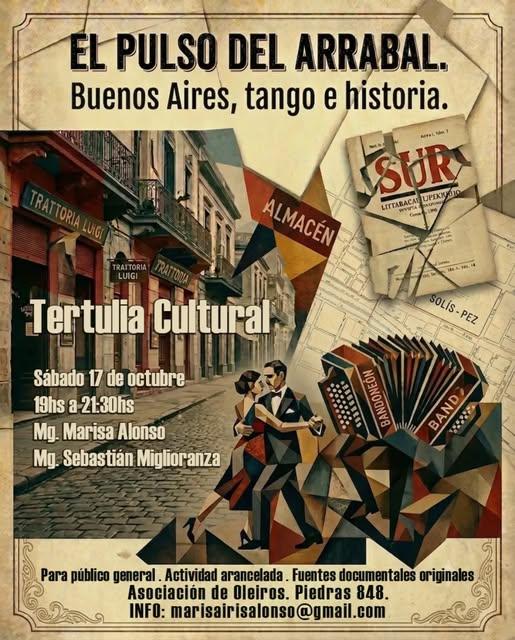Faladoiro cultural "El pulso del arrabal" na Asociación de Oleiros en San Telmo, Bos Aires.