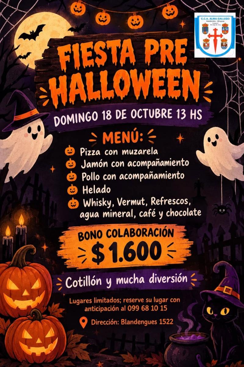 Festa previa ao Samaín no Centro Cultural e Recreativo Alma Galega de Montevideo.