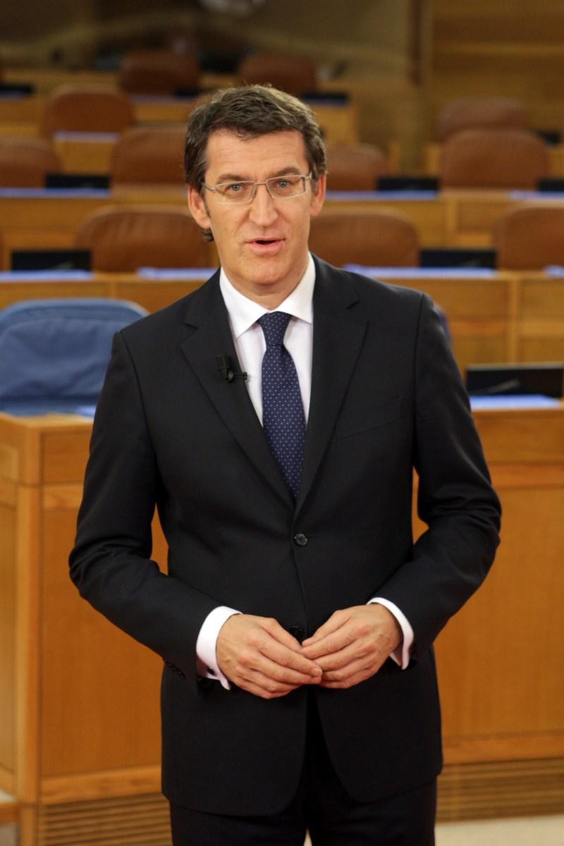 El Presidente de la Xunta de Galicia durante el mensaje de Fin de Año 2011e Galicia durante a mensaxe de Fin de Ano 2011