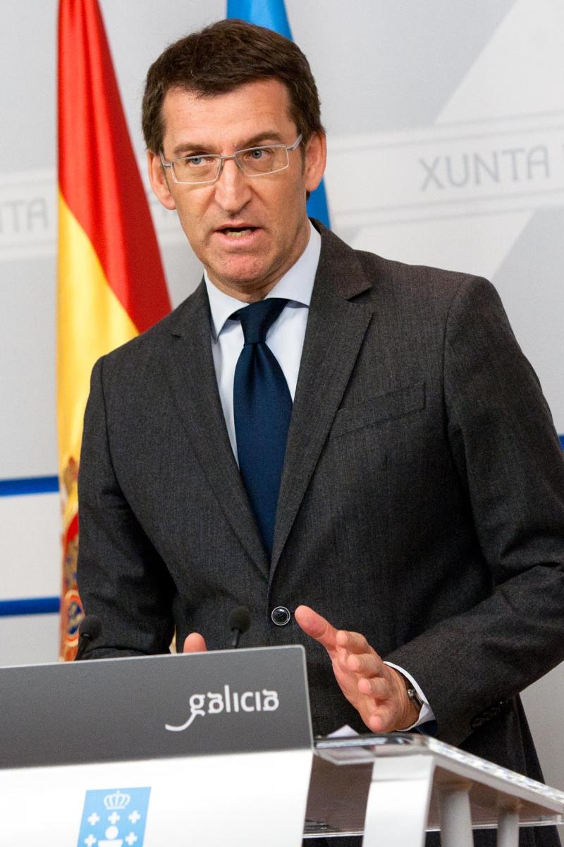 El presidente de la Xunta, Alberto Núñez Feijóo, en la rueda de prensa del Consello. Autor: Xoán Crespo.
