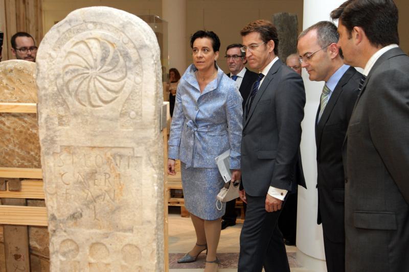 El presidente de la Xunta en la inauguración de 'Gallaecia Petrea'. Foto: Conchi Paz.