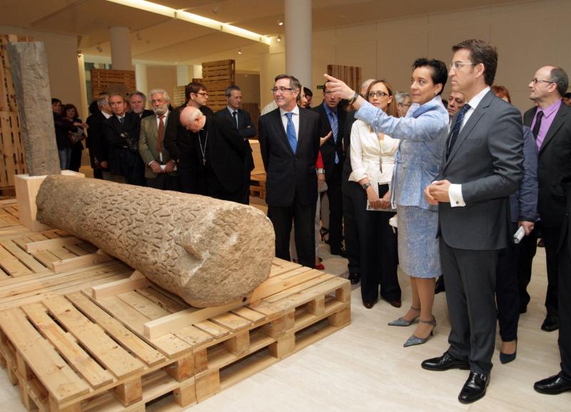 El presidente de la Xunta en la inauguración de 'Gallaecia Petrea'. Foto: Conchi Paz.