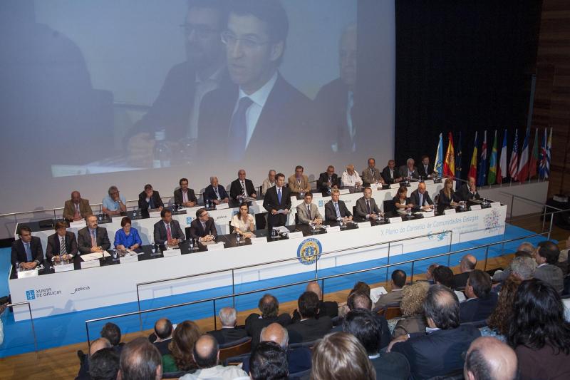 O titular da Xunta presidiu o acto de inauguración do X Consello de Comunidades Galegas. Foto: Xoán Crespo. 