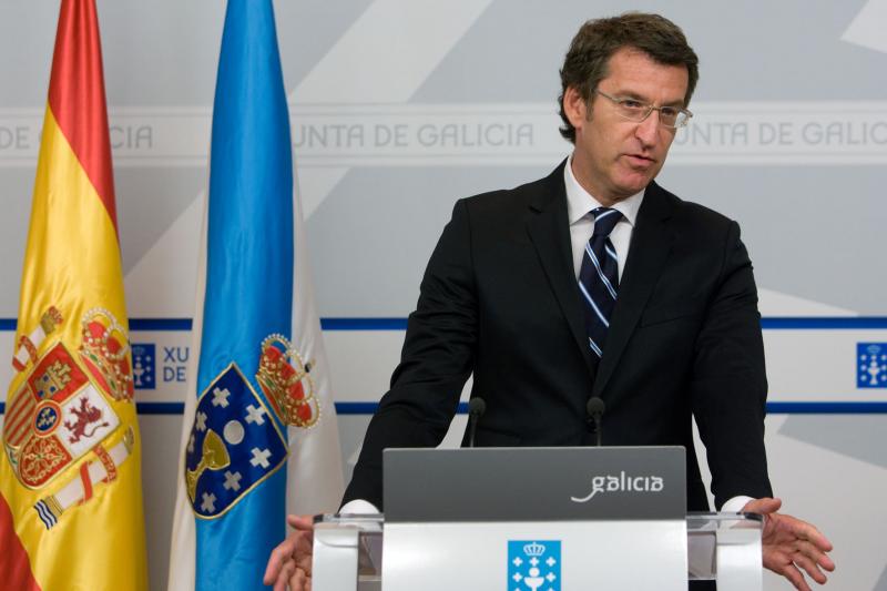 Alberto Núñez Feijóo durante a súa intervención tras a reunión extraordinaria do Consello da Xunta. Foto: Ana Varela.