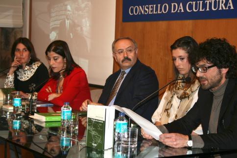 De esquerda a dereita: Olivia Rodríguez, Emilia García López, Ramón Villares, Sabela Paz-Andrade e Henrique Alvarellos. Foto:CCG