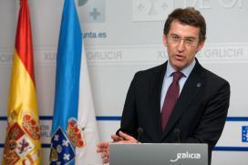 Feijóo en la rueda de prensa del Consello de la Xunta celebrado esta mañana. Foto: Ana Varela