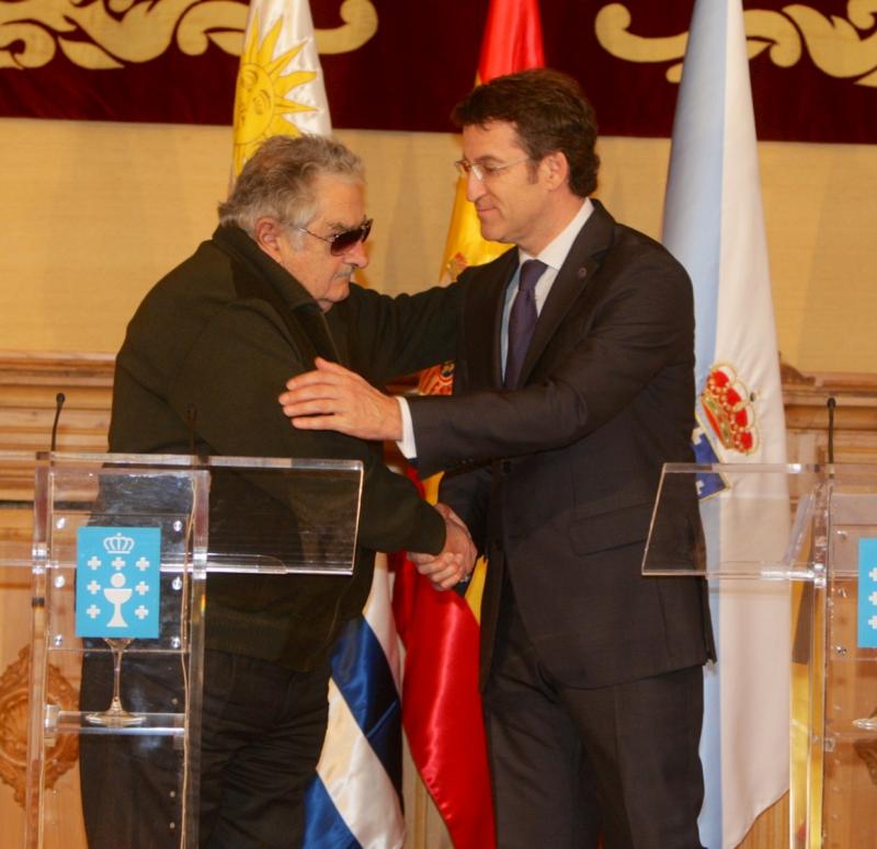 El titular de la Xunta ofreció una recepción institucional al presidente de Uruguai, de visita oficial en Galicia. Foto: C. Paz