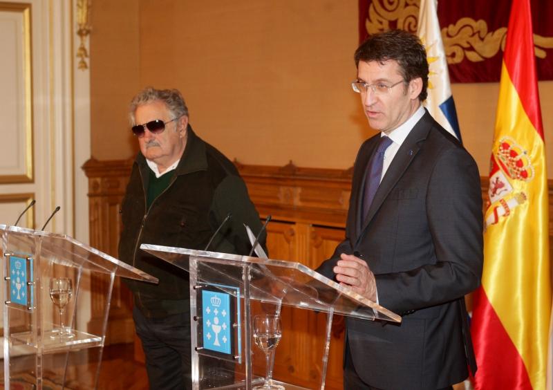 O titular da Xunta ofreceu unha recepción institucional ao presidente do Uruguai, de visita oficial en Galicia. Foto: Conchi Paz