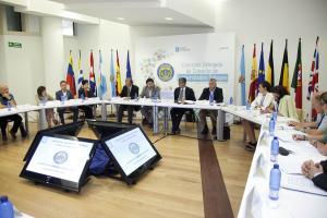 Fotografía da xuntanza ordinaria da Comisión Delegada do Consello de Comunidades Galegas
