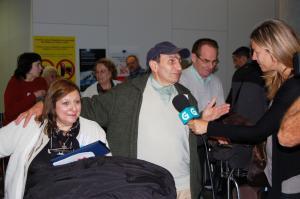 Imaxe da chegada ao aeroporto de Lavacolla (Santiago de Compostela) das e dos participantes procedentes da Arxentina