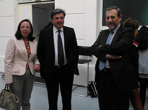 El embajador de España, la directora de la Oficina de Turismo de España en París y el gerente del Xacobeo 