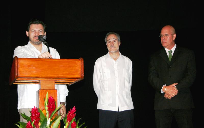 De esquerda a dereita: Antonio Rodríguez Miranda, Juan Francisco Montalbán, e Sergio Toledo