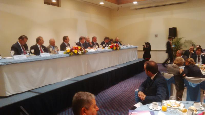 El presidente durante el encuentro empresarial 'Galicia-México. Oportunidades de Negocio'