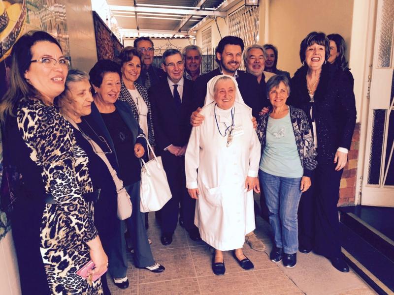 Imaxe da visita do secretario xeral da Emigración da Xunta de Galicia á Sociedade Beneficente Rosalía de Castro de Sâo Paulo 