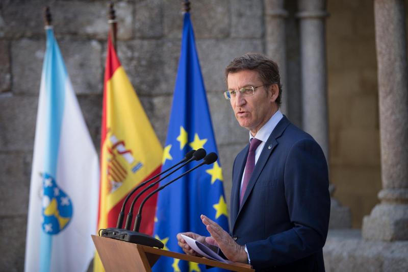 El presidente de la Xunta de Galicia, durante el acto institucional de apoyo a la declaración de la Ribeira Sacra como Patrimonio de la Humanidad, por parte de la Galicia Exterior